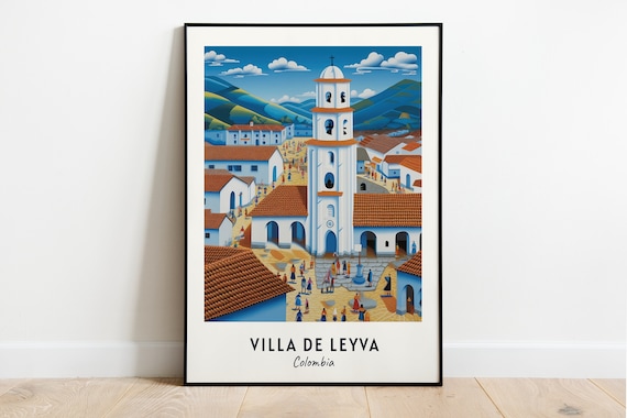 Villa De Leyva Colombia Colonial Plaza And Church Tower Poster