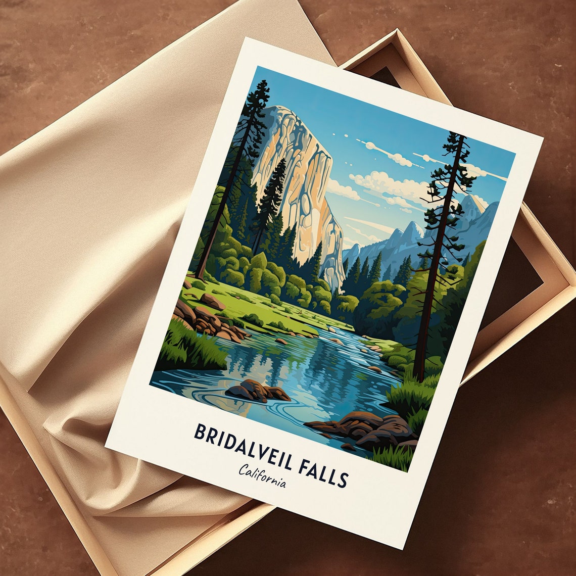 Bridalveil Falls Travel Print Wall Art Bridalveil Falls California City Print Bridalveil Falls Travel Gift Bridalveil Falls City Poster - Image 3