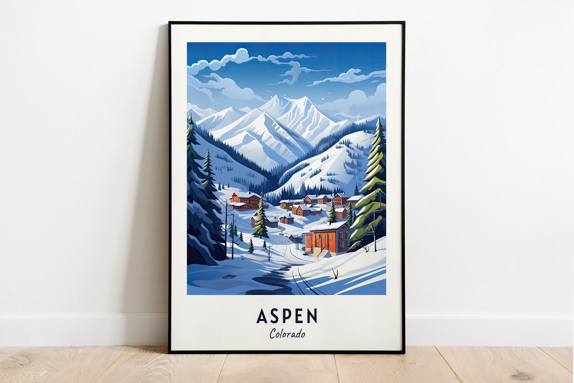 Aspen Colorado Snowy Path Through the Village at Dusk Poster