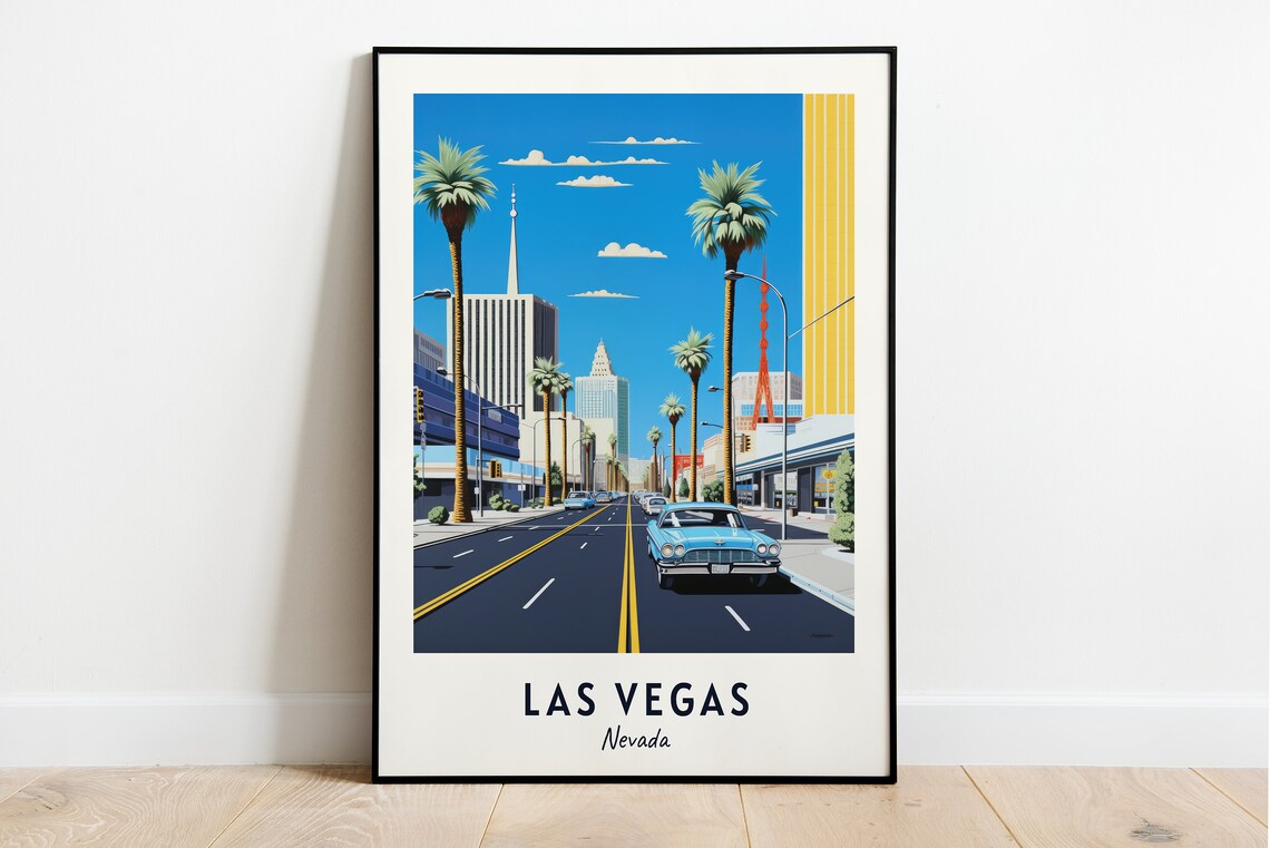 Las Vegas Travel Print, Nevada City Poster