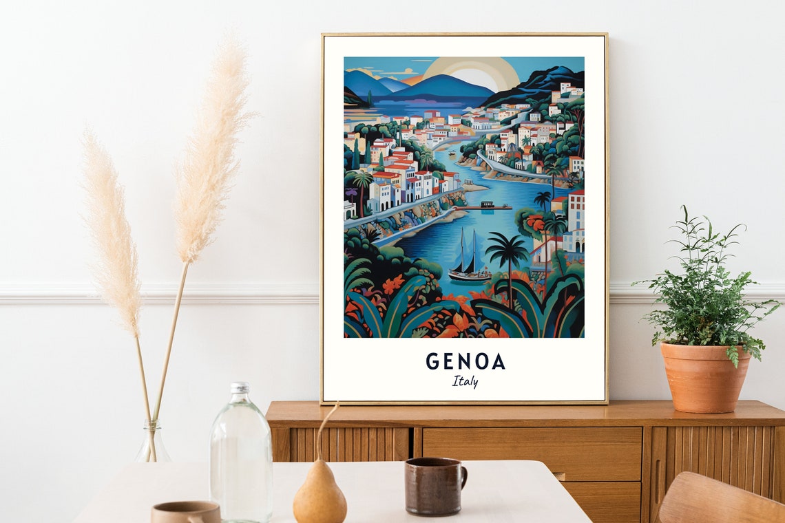 Genoa Travel Print Wall Art Genoa Italy City Print Genoa Travel Gift Genoa City Poster Travel Gift Genoa Home Decor - Image 2
