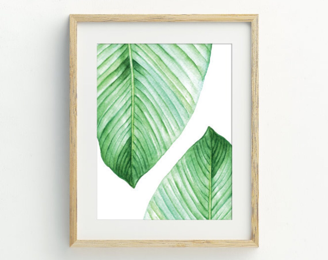 Leaf Watercolor Art Print, Botanical Wall Decor