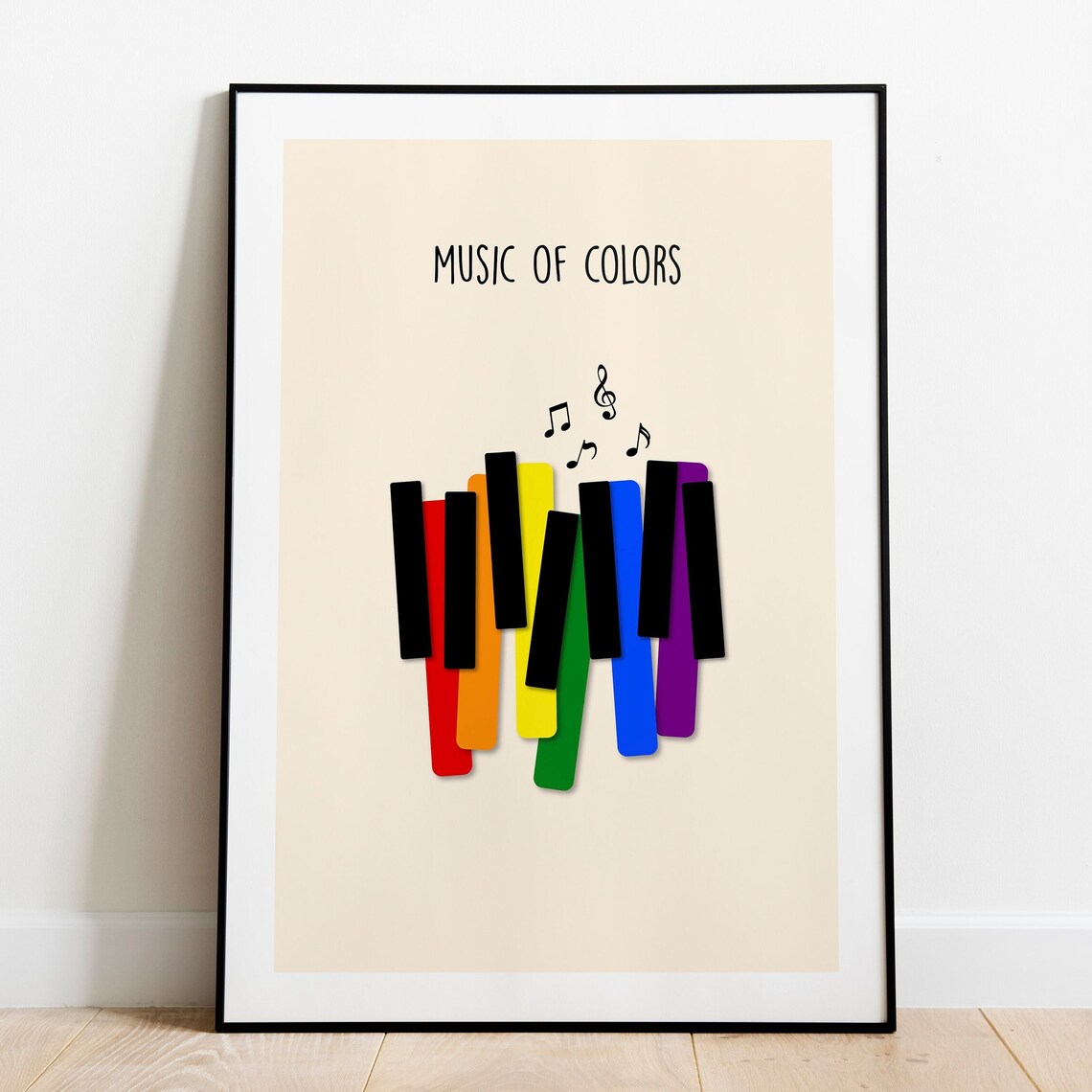 Music of Colors Rainbow Piano Keys Minimalist Music Lover Poster - Image 4