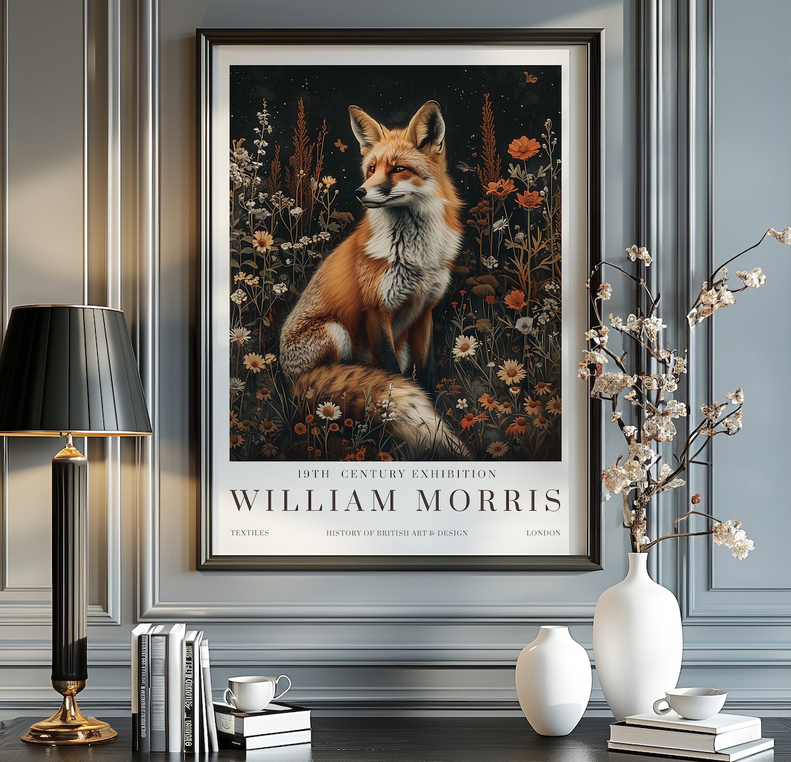 William Morris Fox Stars Vintage Poster Print
