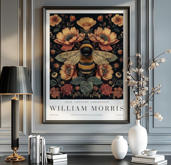 William Morris Exhibition Poster, Vintage Textiles