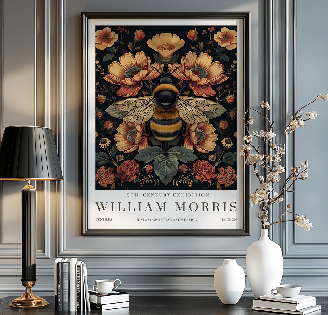 William Morris Exhibition Poster, Vintage Textiles