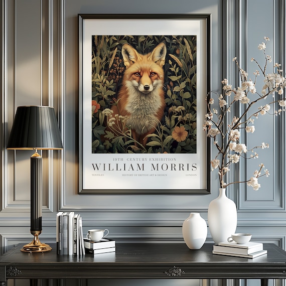 William Morris Textiles Fox Poster Print