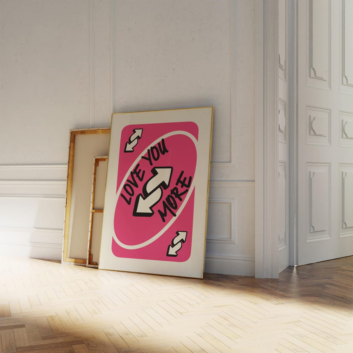Magenta Love You More Reverse Playing Card Romantic Game Night Poster - Image 2