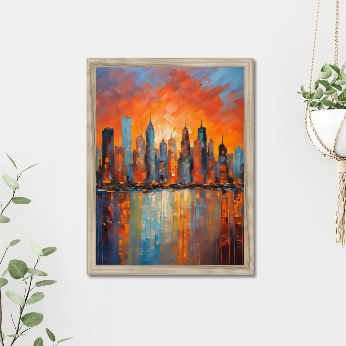 New York City Skyline Painting Print Home Decor Large Wall Art Abstract Painting Modern Art Urban Art City Landscape Cityscape Art - Image 2