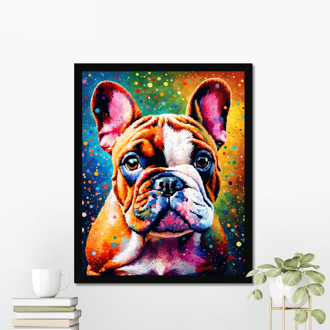 Colorful French Bulldog Wall Art Modern Puppy Dog Print Dog Portrait Dog Lover Gift Cute Dog Pop Art Bulldog Print Dog Art Home Decor - Image 2