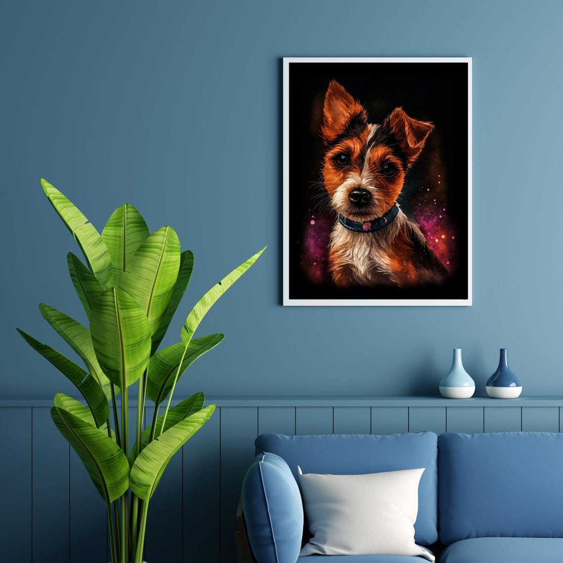 Jack Russell Terrier Starry Night Galaxy Dog Portrait Poster - Image 3