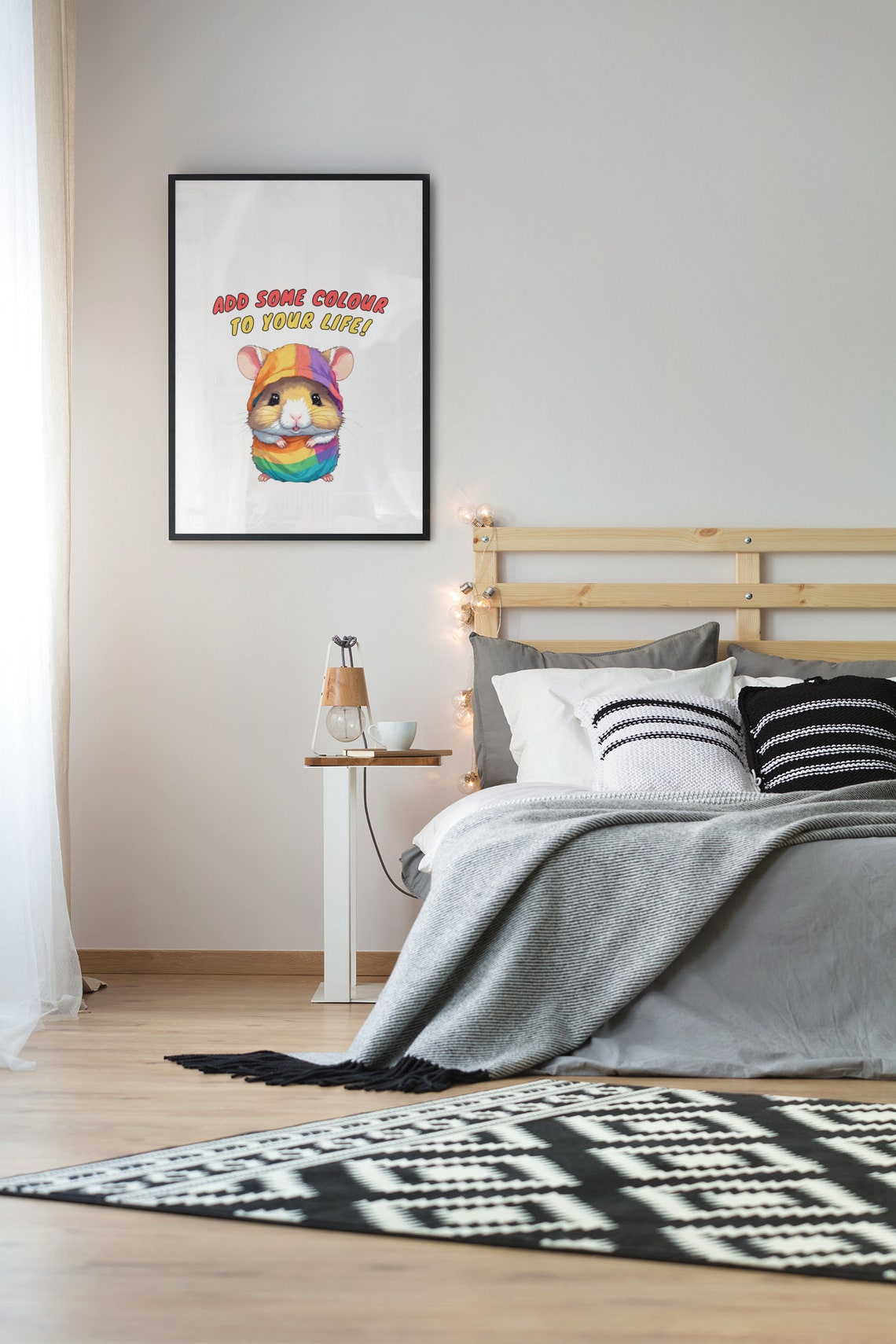 Colorful Hamster Illustration Print Silly Art Posters Cute Life Quotes Print Cute Lbgtq Art Kids Room Decor Nursery Animal Wallart - Image 3