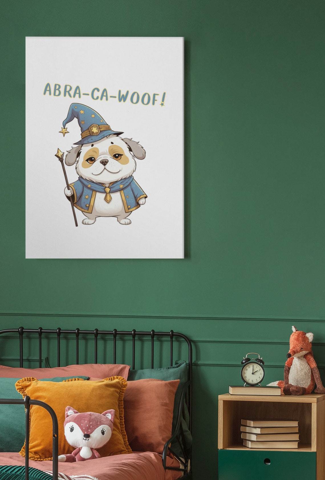 Abra-ca-woof Cute Wizard Puppy Dog Magic Spell Funny Kids Poster - Image 3