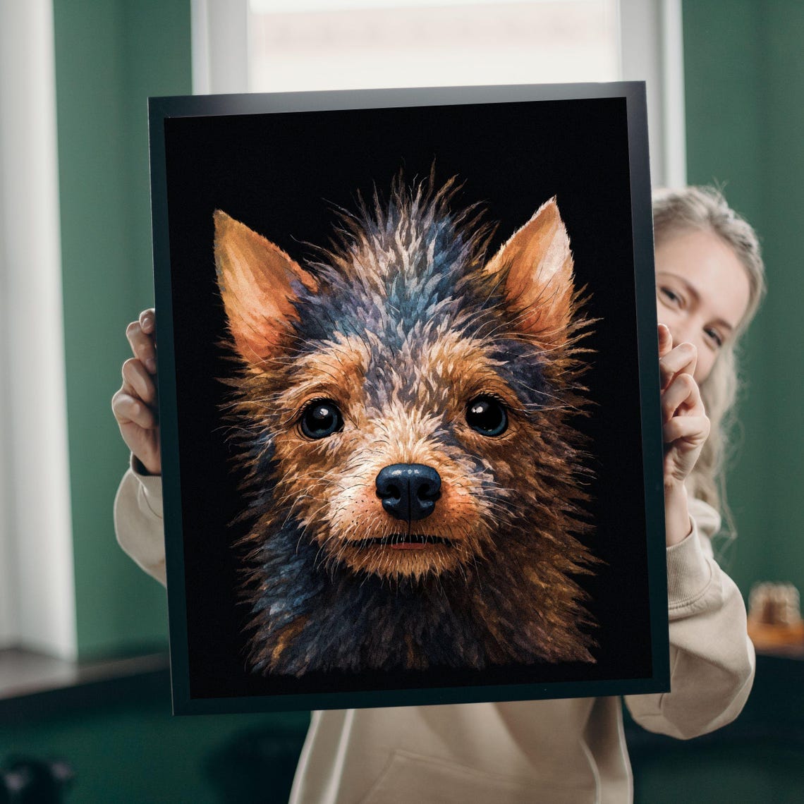 Yorkshire Terrier Puppy Close Up Big Eyes Dog Portrait Poster - Image 7