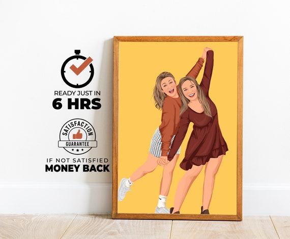 Best Friend Custom Gift Personalized Gift For Her Custom Gift For Friend Faceless Portrait For Bestie Bestie Gift Under 10