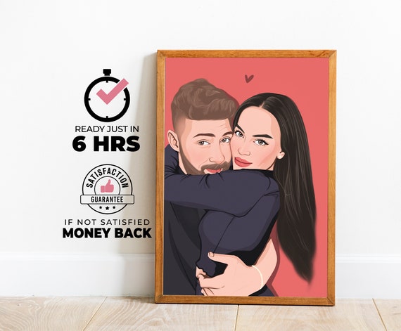 Custom Faceless Photo Lovely Portrait Gift Drawing Gift For Her Personalized Couple Portrait Gift For Him Drawing From Photo Bff Gifts