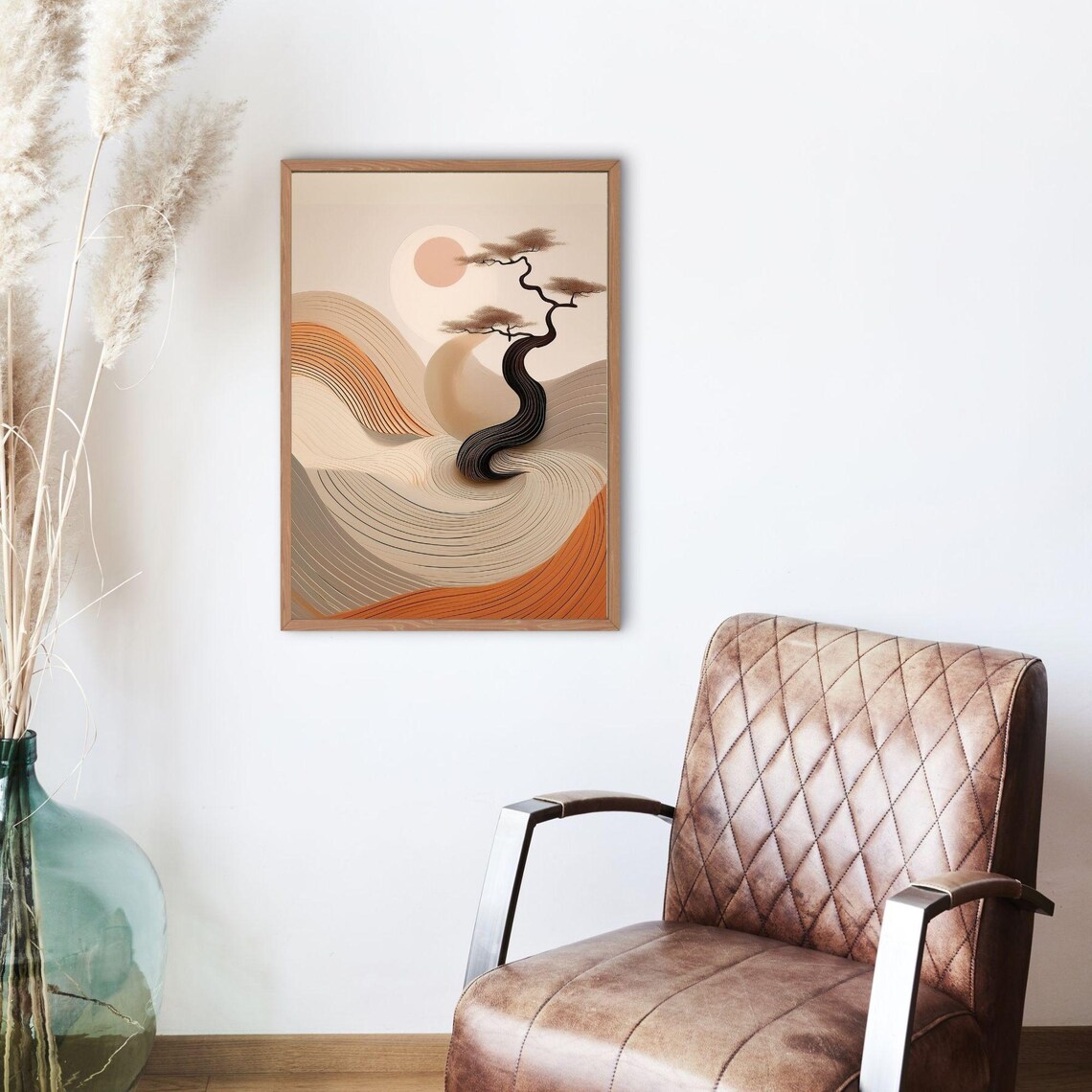 Zen Landscape, Japanese Abstract Tree Poster - Image 2