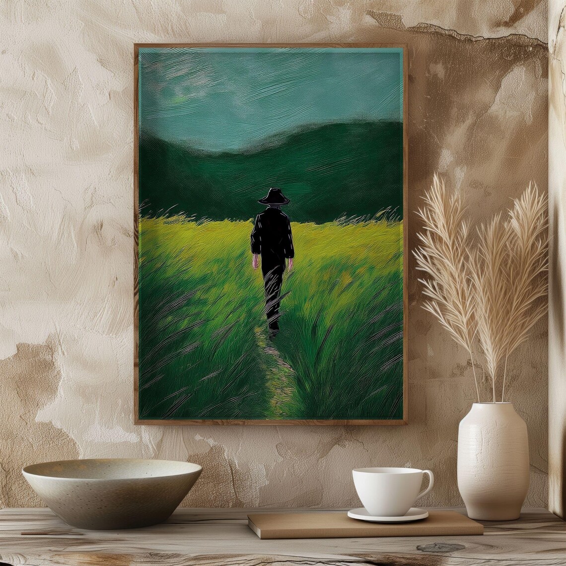 Lone Walker Field, Minimal Landscape Travel Poster - Image 4