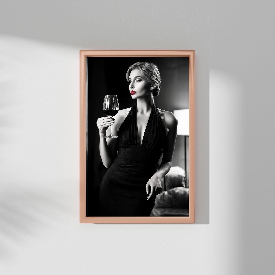 Woman Drinking Wine, Vintage Feminist Decor - Image 2