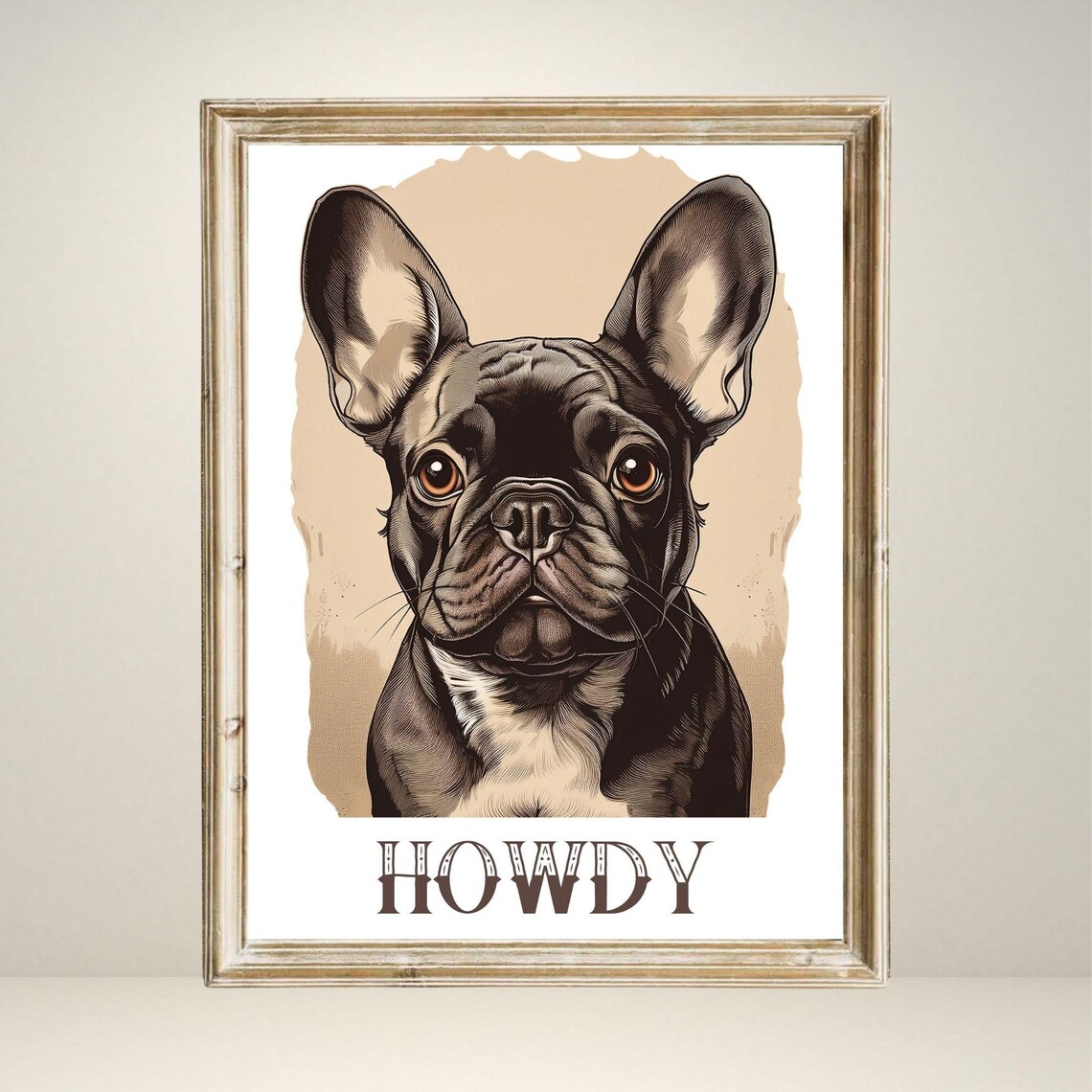 Vintage Portrait Pop Art French Bulldog Poster - Image 3