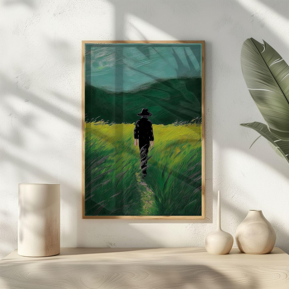 Lone Walker Field, Minimal Landscape Travel Poster - Image 2