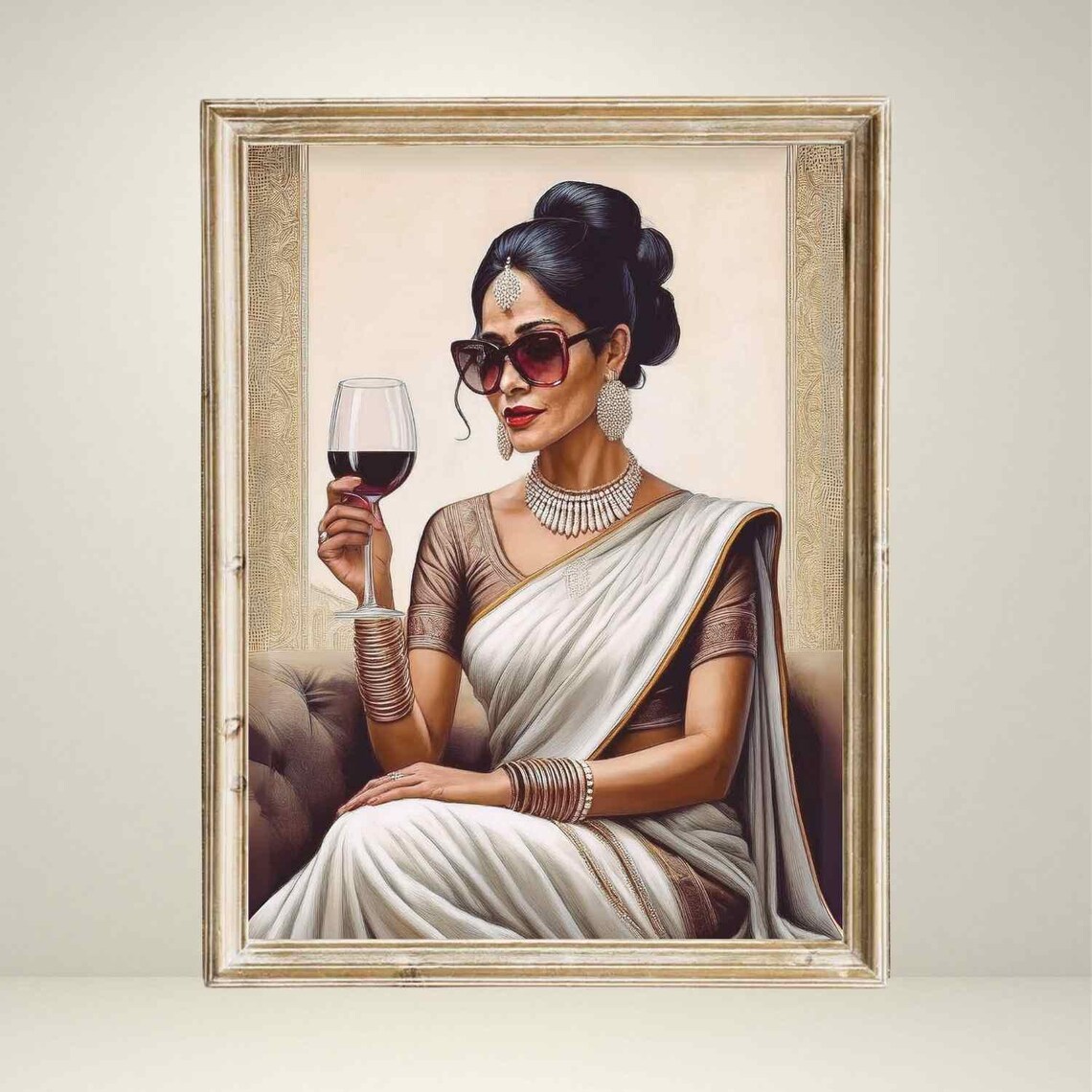 Indian Woman Wall Art, Ethnic Traditional Art