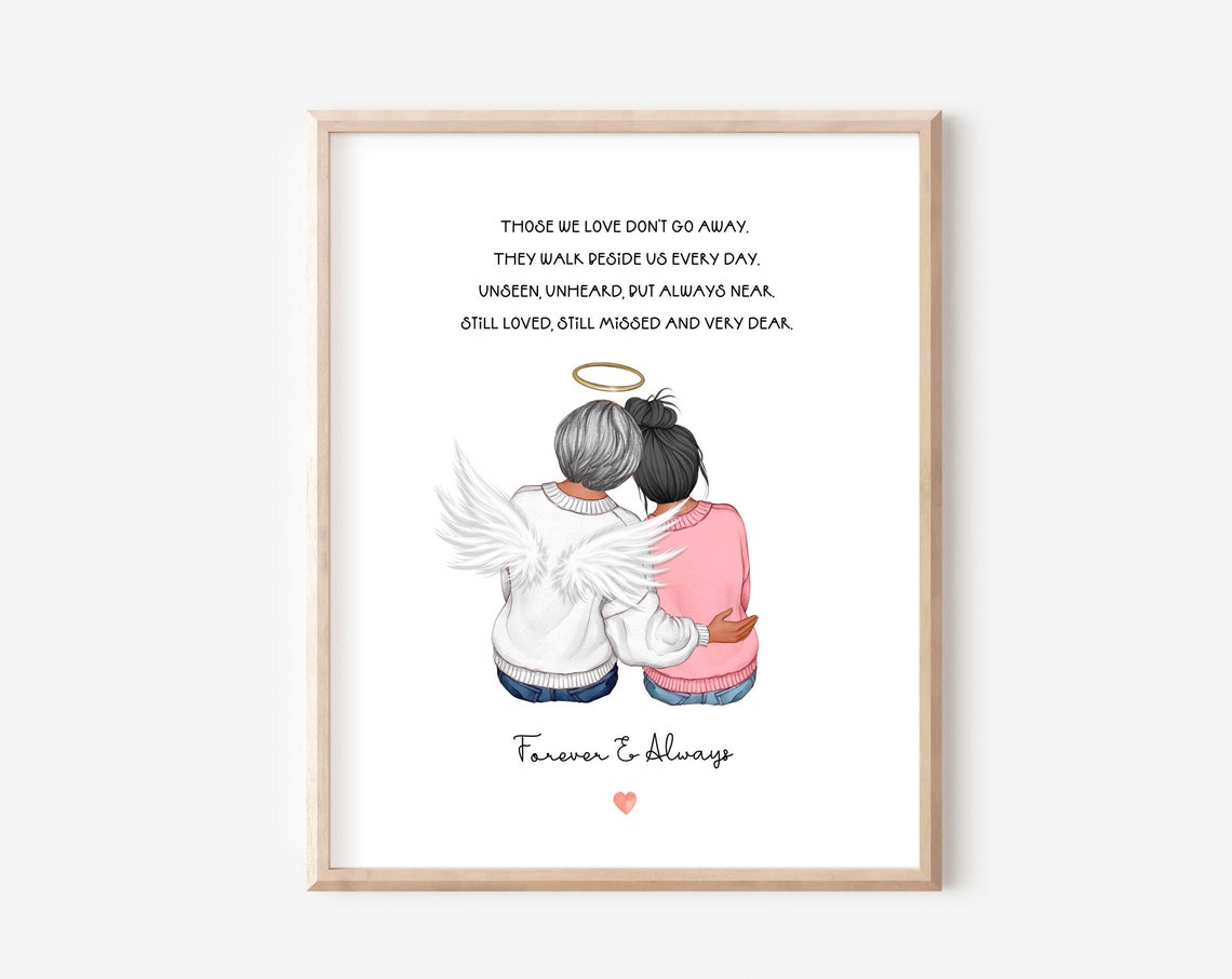 Forever And Always Grandma Angel Wings Memorial Tribute Poster