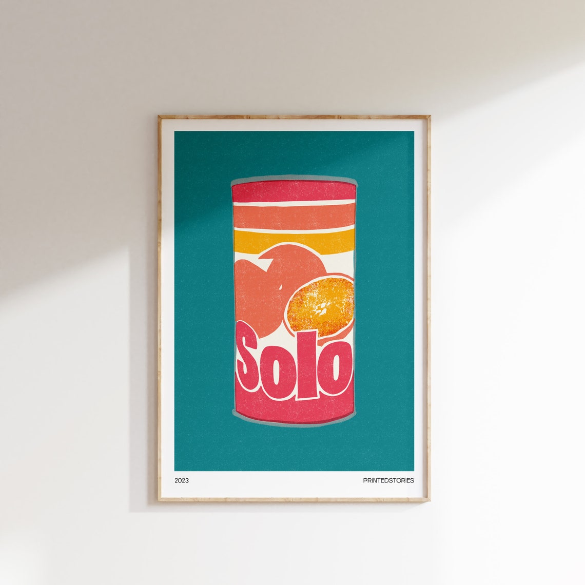 Solo Orange Soda Can Pop Art Retro Kitchen Vintage Drink Poster