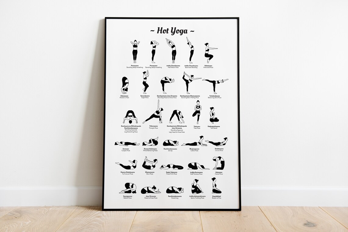 Hot Yoga Poster, Yoga Studio Decor Art Print