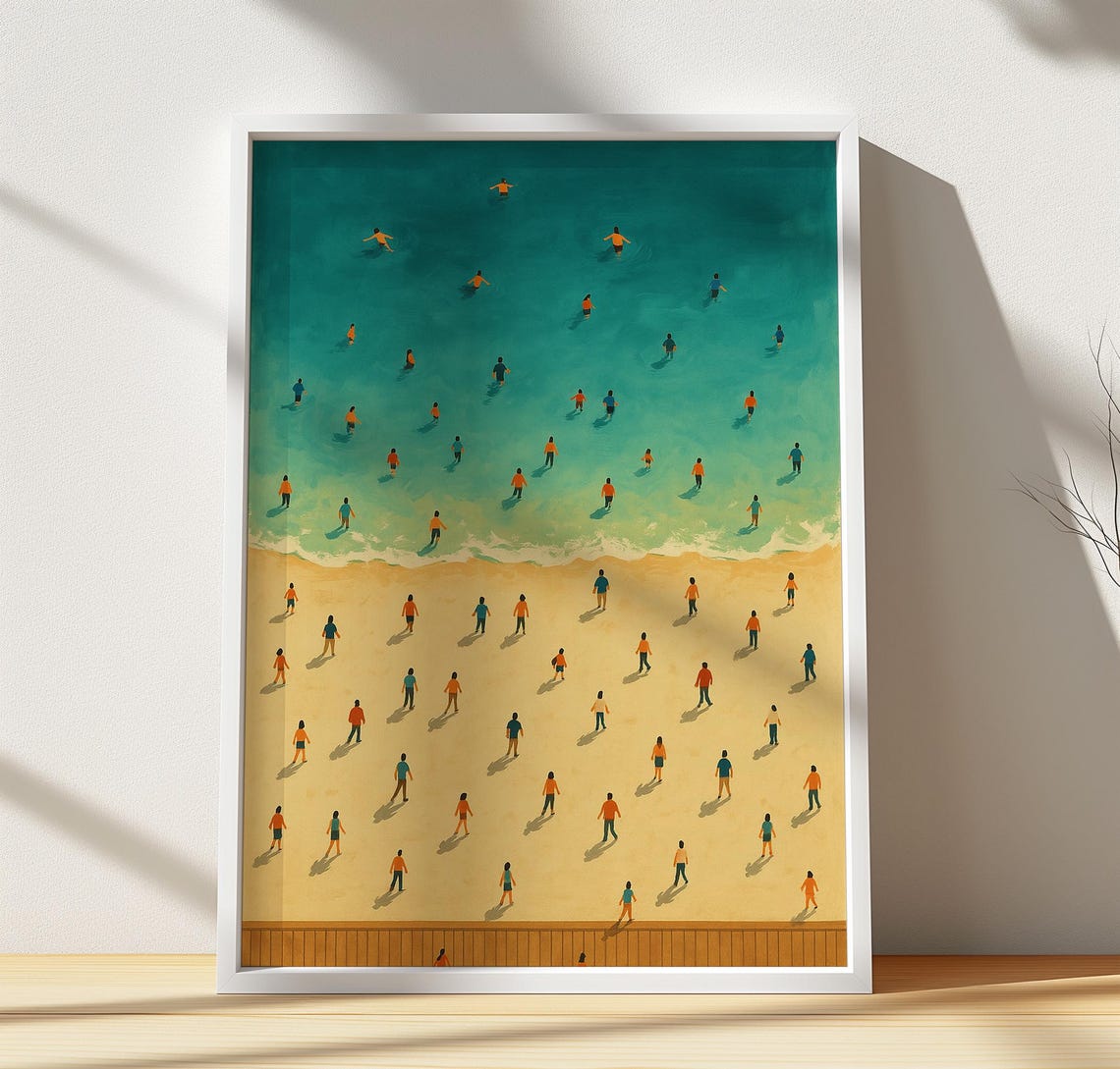 Minimalist Beach Aerial Print Modern Coastal Wall Art