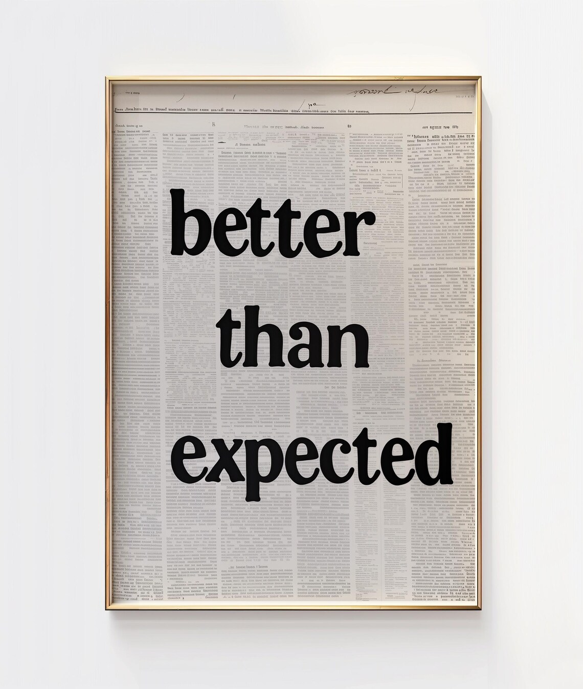 Better Than Expected Wall Art Inspirational Quote Retro Typography Print Neutral Office Decor