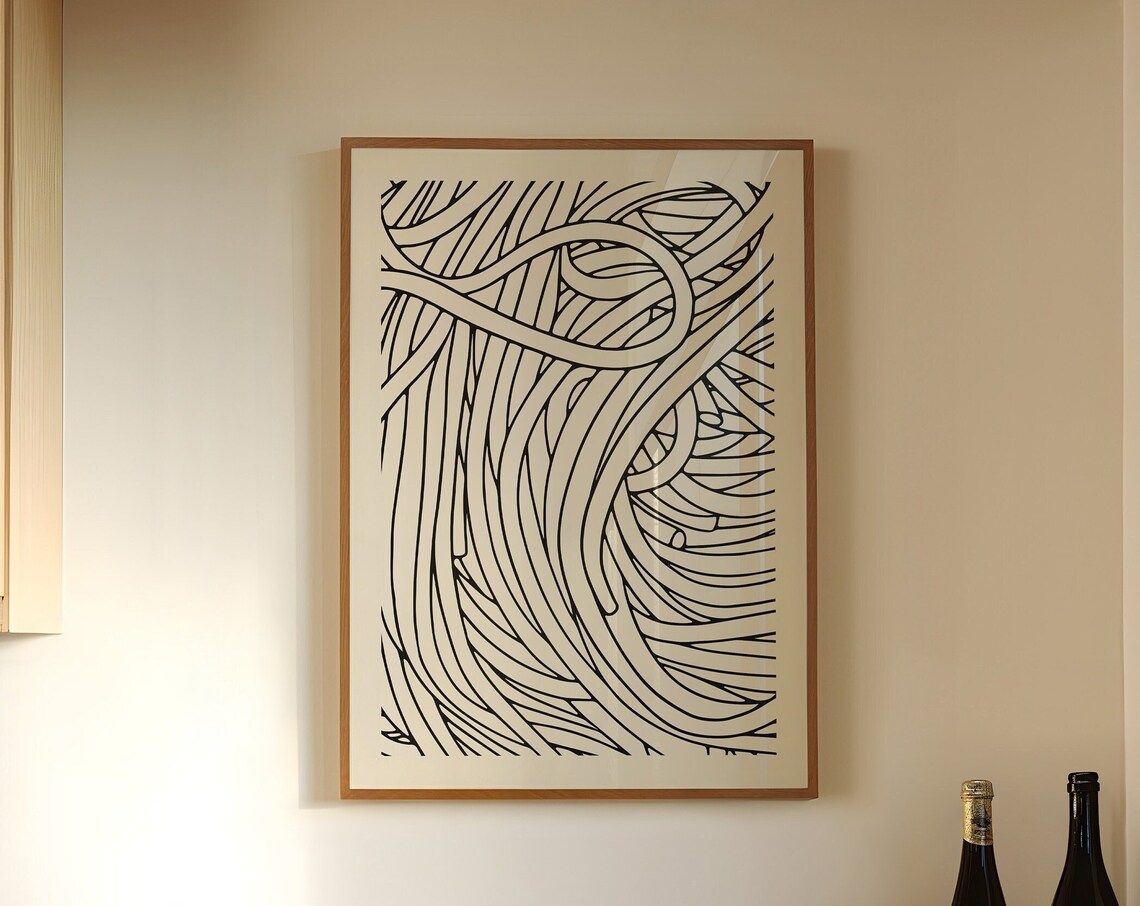 Pasta Kitchen Art Print, Trendy Food Poster