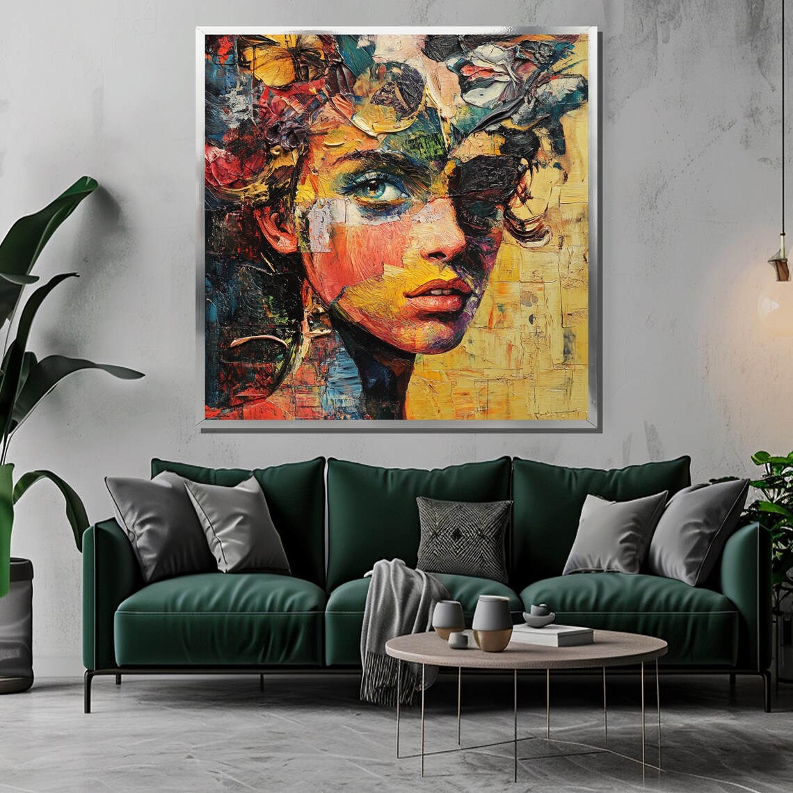 Impressionist Colorful Female Face Bold Brushstroke Art Poster - Image 3
