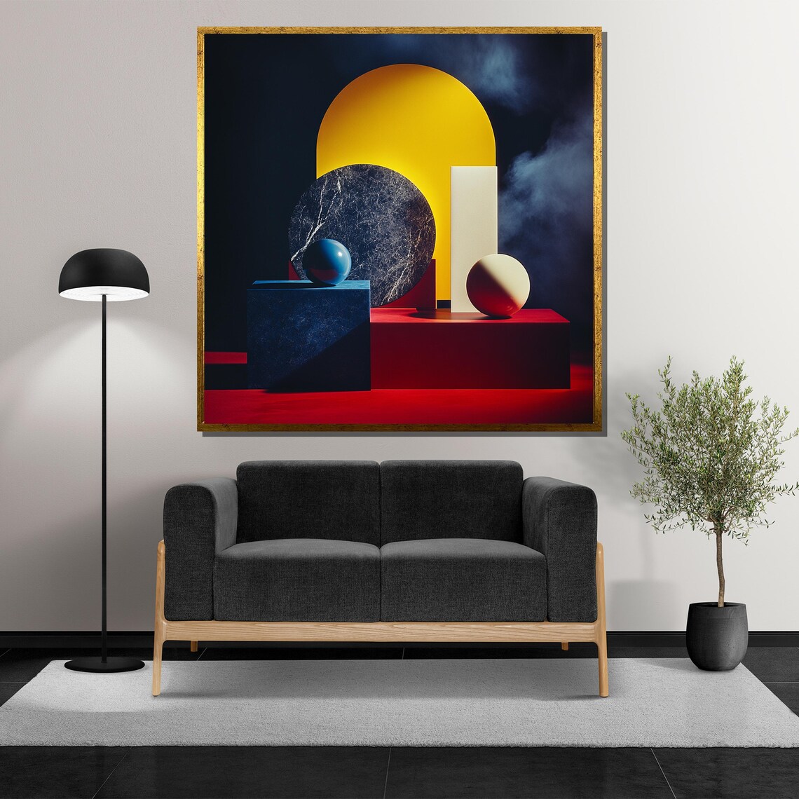 Modern Abstract Geometric Painting Bold Colorful Wall Art Luxury Contemporary Home Decor Unique Gift For Art Lovers - Image 5