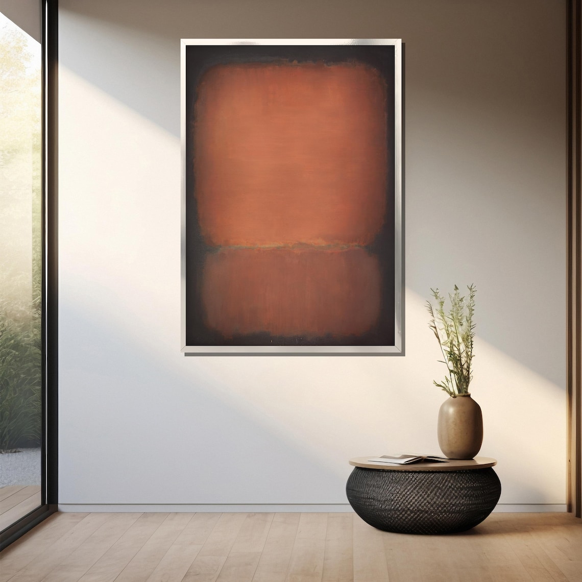 Warm Burnt Orange Glowing Abstract Color Field Painting Poster - Image 3