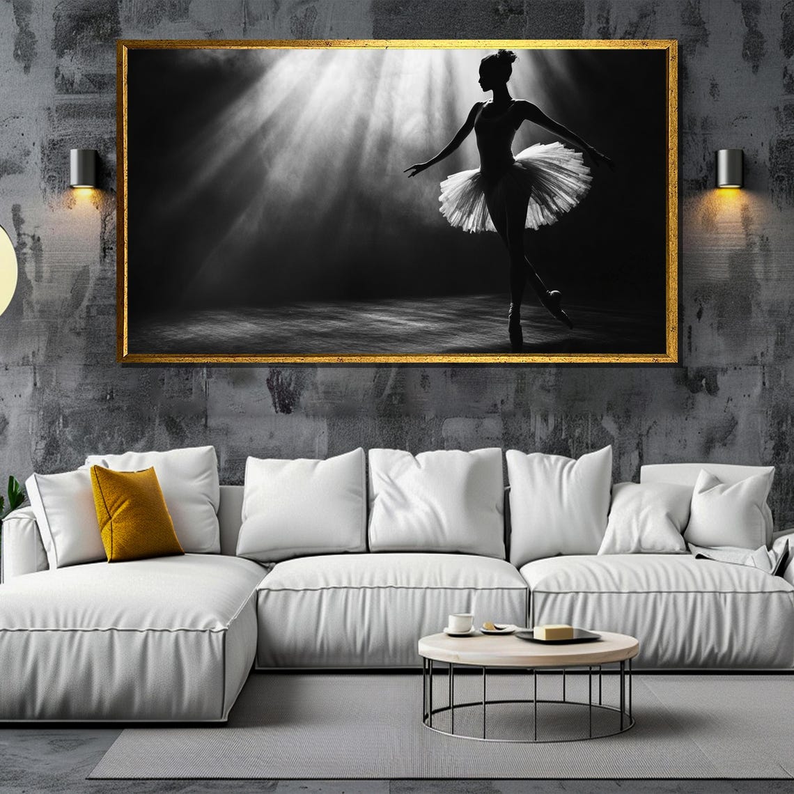 Dramatic Ballerina Silhouette Dancing in Stage Spotlight Poster - Image 5