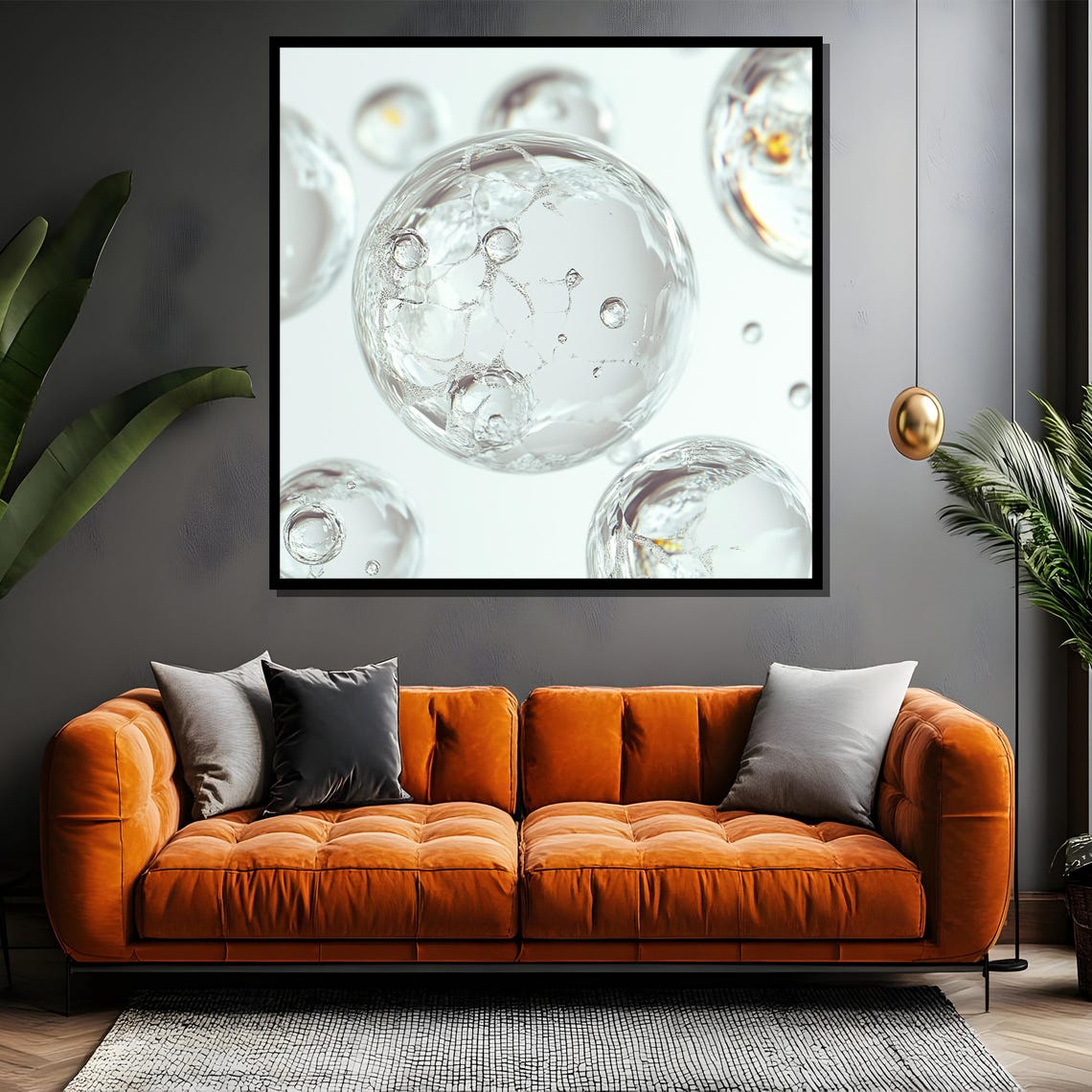 Clear Glass Bubbles with Water Droplets Minimal Macro Abstract Poster - Image 4