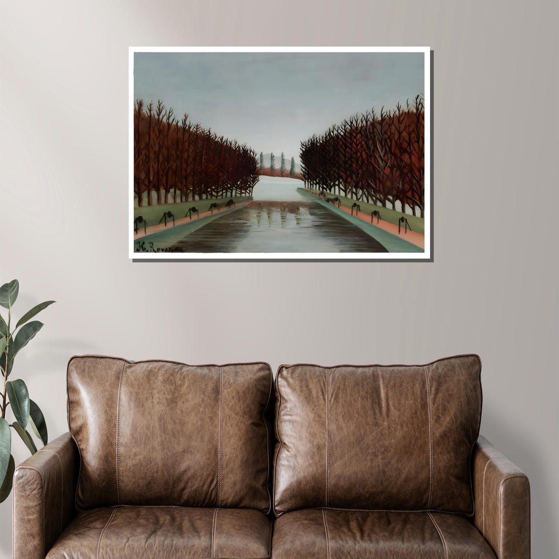 Henri Rousseau Le Canal Autumn Tree Lined Waterway Repro Poster - Image 2