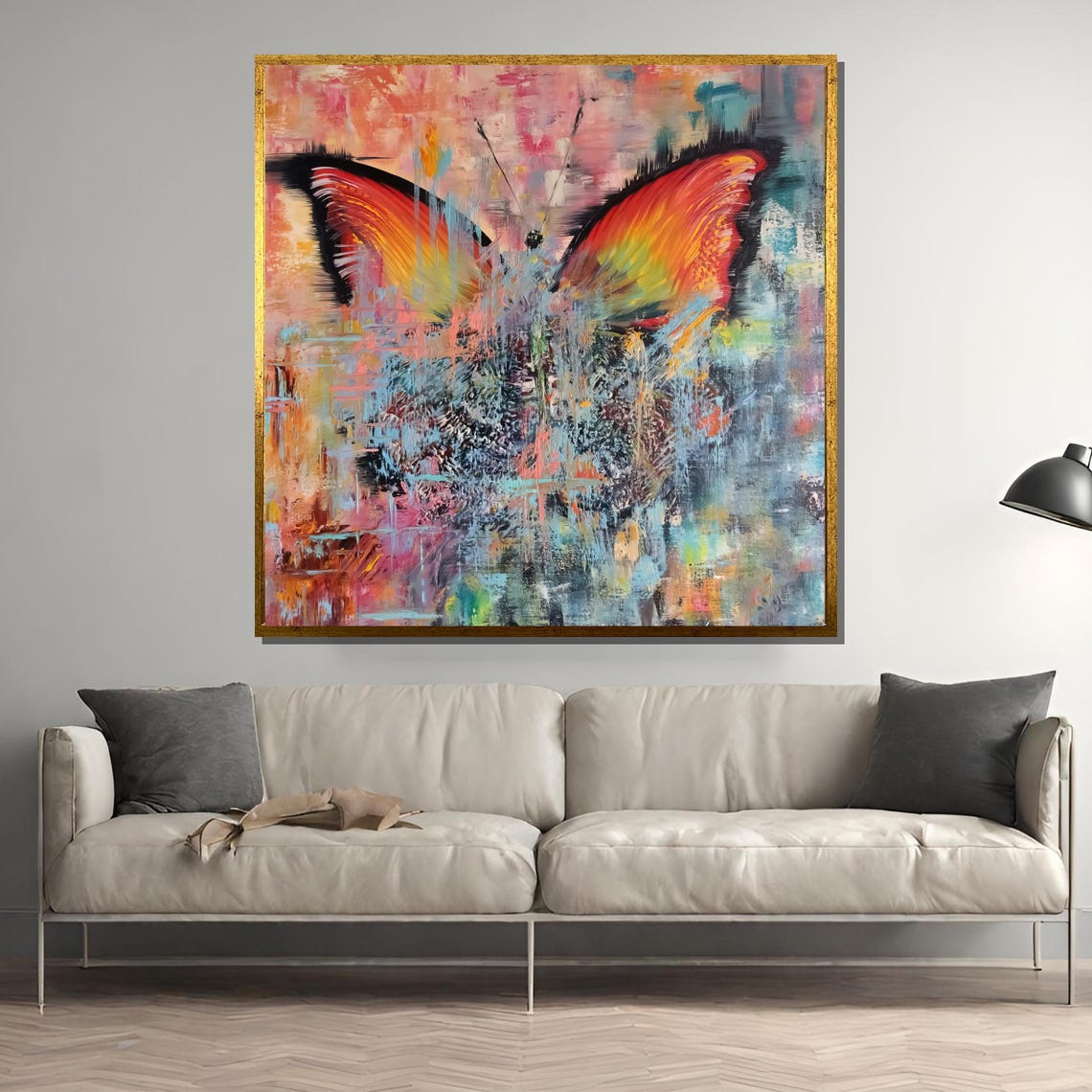 Abstract Butterfly Painting Vivid And Colorful Artistic Expression Of Natures Beauty Ideal Gift For Art Lovers And Home Decor