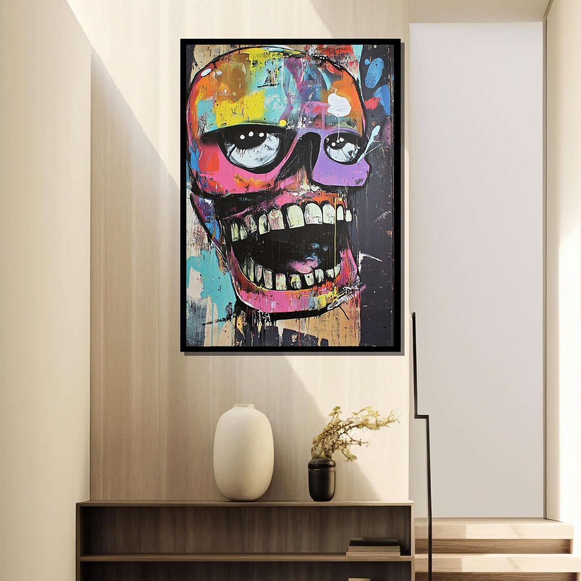 Colorful Graffiti Skull Abstract Street Art Dripping Paint Poster - Image 4