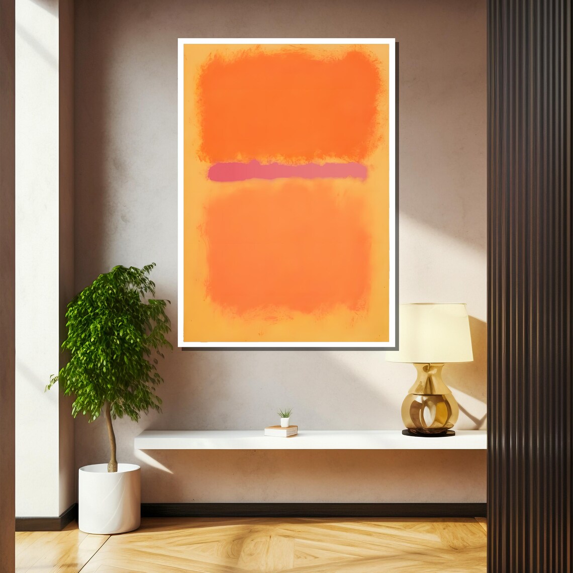 Mark Rothkos Untitled Orange And Pink Warm And Vibrant Abstract Painting Ideal Gift For Modern Art Lovers - Image 2