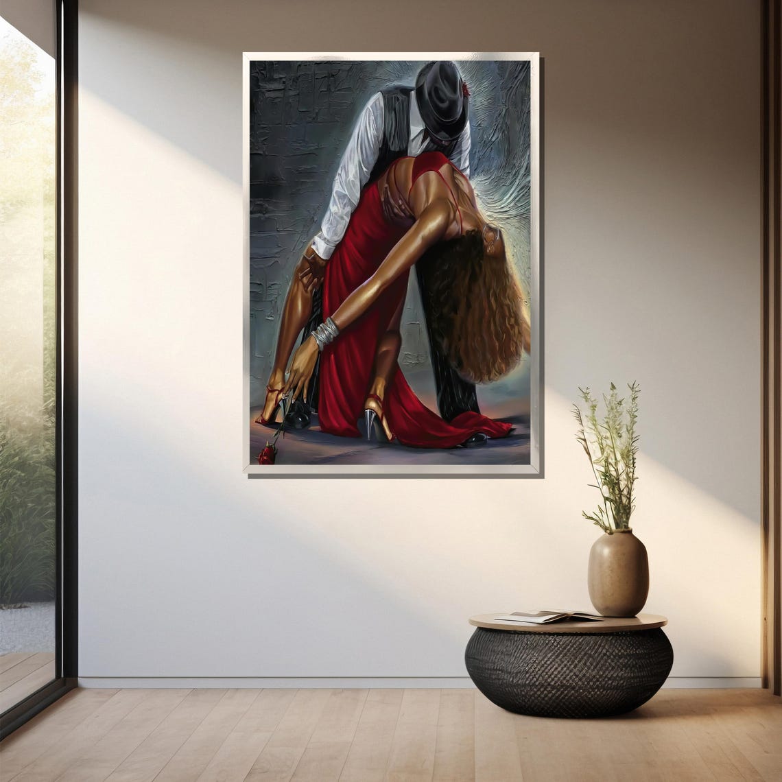Passionate Tango Dance Painting Sensual Wall Art Gift For Dance Lovers And Romantic Home Decor - Image 3