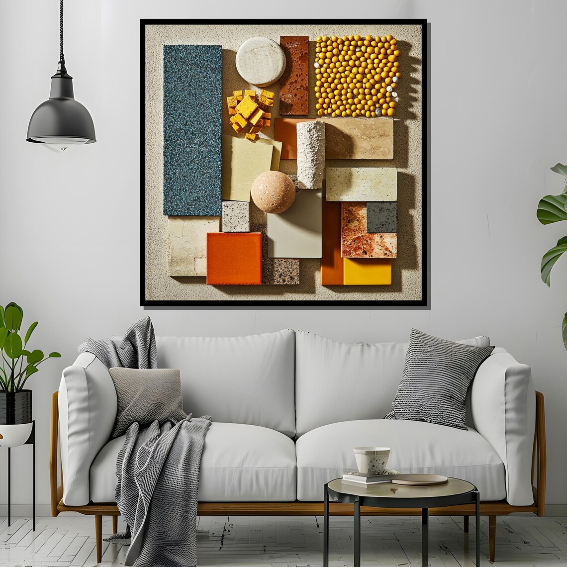 Earthy Material Board Ochre Terracotta Tiles and Mosaic Poster - Image 4