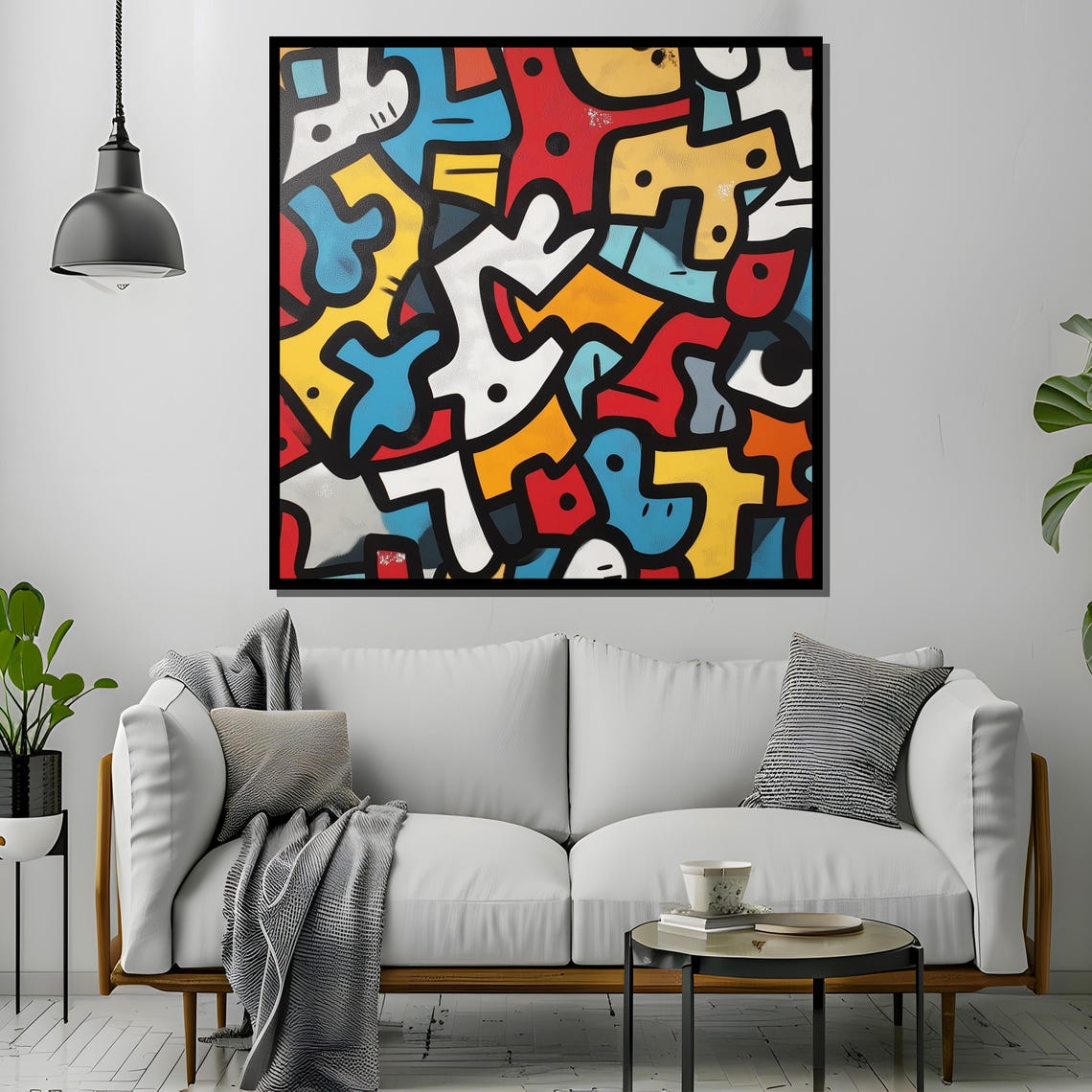 Bold Abstract Graffiti Pattern with Red Yellow and Blue Shapes Poster - Image 4
