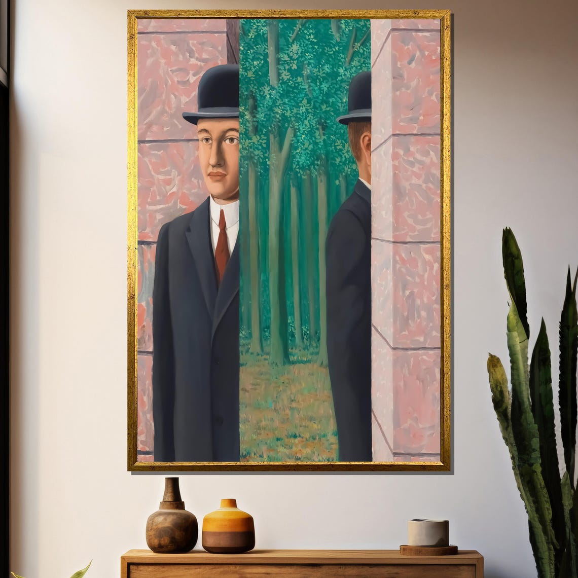 Rene Magritte In Search Of Pleasure Surreal Split Man Poster