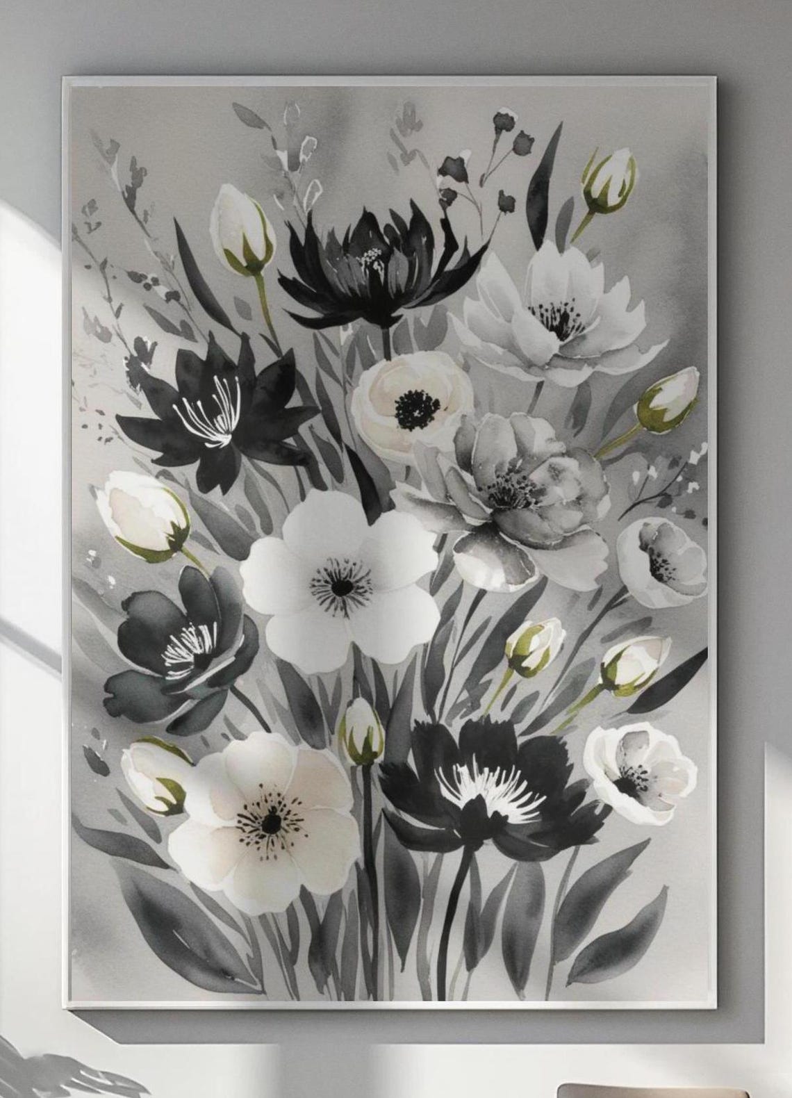 Floral Design, Neutral Colors Art Print - Image 3