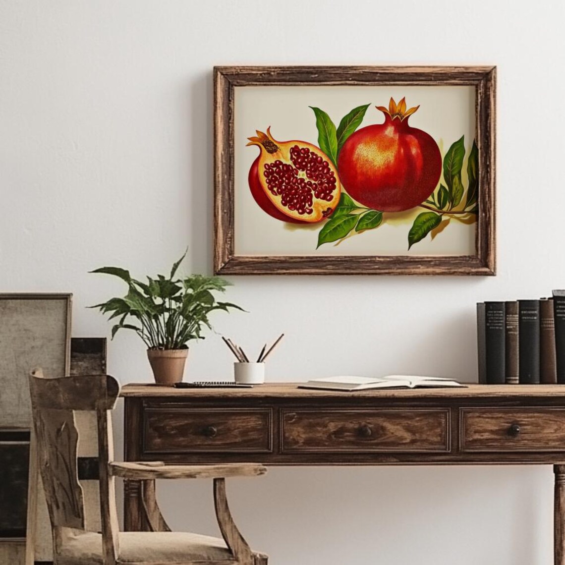 Vintage Pomegranate Print, Rustic Kitchen Decor - Image 5