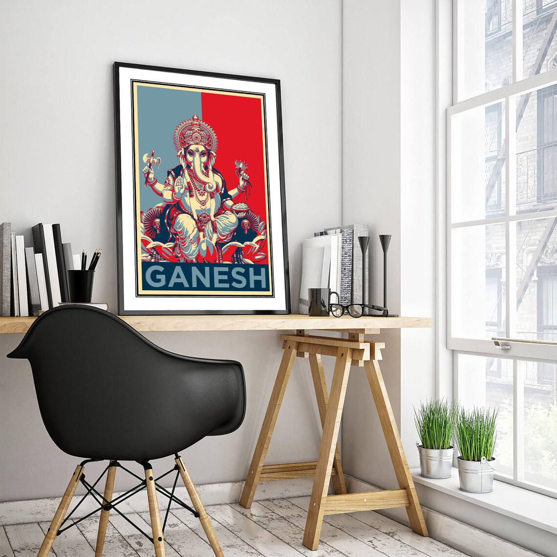 Ganesh Art Print, Hindu Spirituality Wall Decor - Image 3