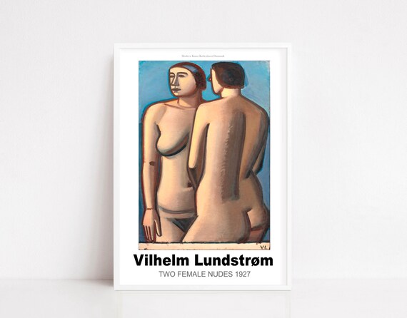 Vilhelm Lundstrom Two Female Nudes 1927 Cubist Danish Figure Poster