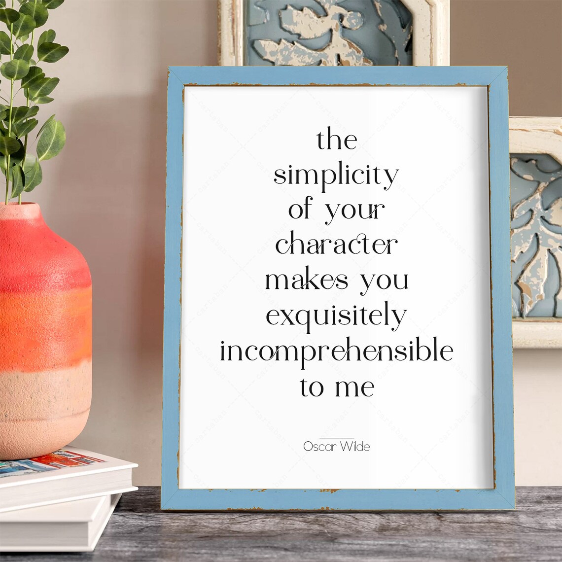 Oscar Wilde The Simplicity of Your Character Quote Print Wall Art Poster - Image 3